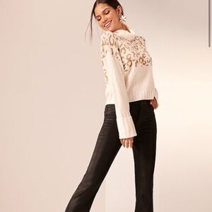 Nine West Leopard Print Turtleneck Sweater